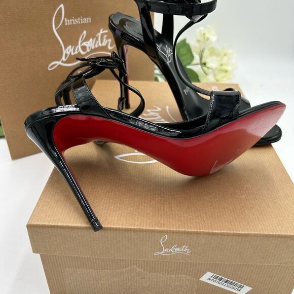 SOLD!!!! Women’s Christian Louboutin Mara patent dual buckle sandals size 36.5 - Picture 6 of 12